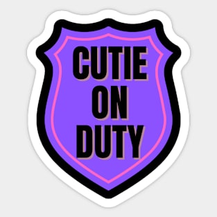 Cutie On Duty Small Sticker